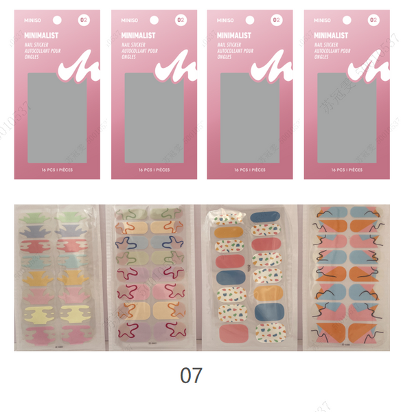Minimalist 16 pcs Full Wrap Nail Stickers(07)