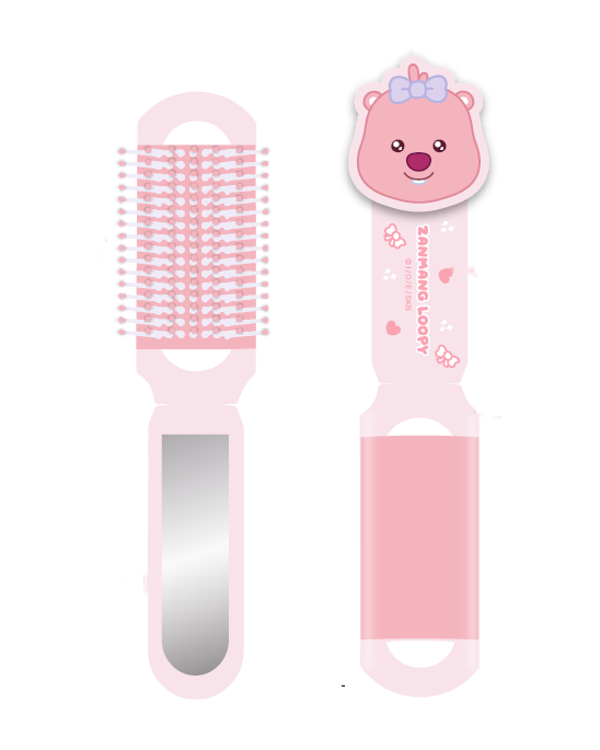 Zanmang Loopy Collection Foldable Hair Brush with Mirror