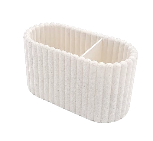 Column Pattern Organizer Box with Dividers (White)