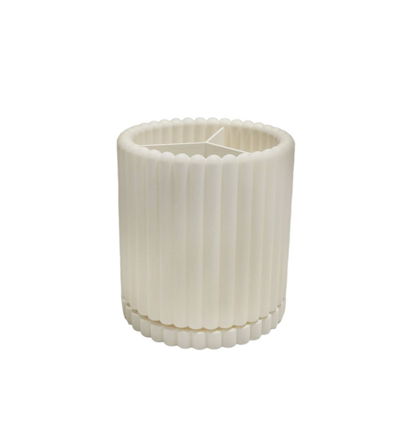 Column Pattern Rotating Pen Holder (White)
