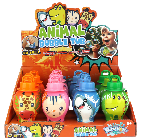 No-Spill Bubble Bottle (4 Assorted Models) (PDQ)(Animal)