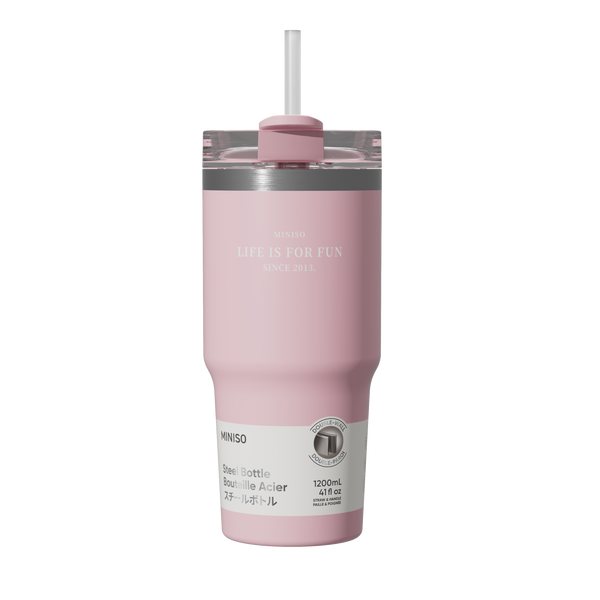 Dopamine Color Series Double Wall Straw Bottle 490mL(Pink)