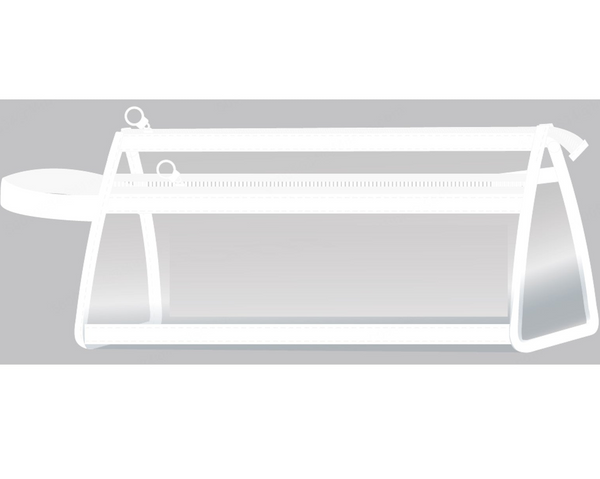 Transparent White Collection Transparent Double-Layer Big Triangular Stationery Case