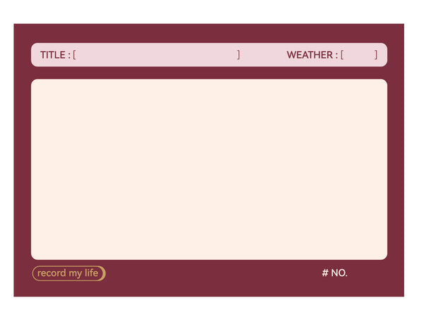 Minimalism Retro Collection Note Pad (50 Sheets) (Wine Red)