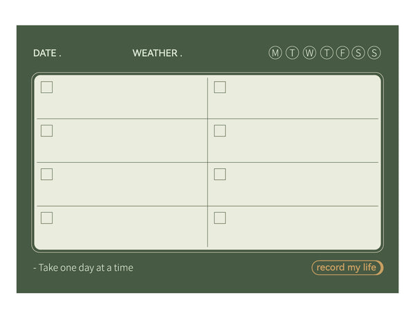 Minimalism Retro Collection Note Pad (50 Sheets) (Blackish Green)