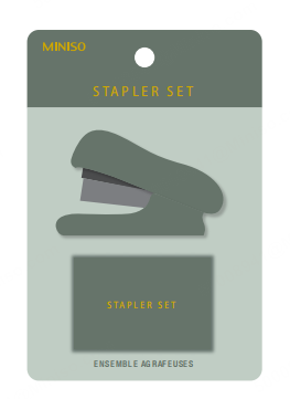 Minimalism Retro Collection Mini Stapler with Staple Box (Blackish Green)