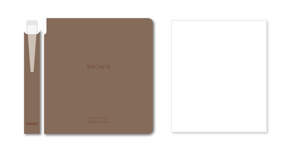 Minimalism Retro Collection Pen Holder Book (96 Sheets) (Mocha Brown)(with 0.5mm Black Gel Pen)