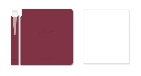 Minimalism Retro Collection Pen Holder Book (96 Sheets) (Wine Red) (with 0.5mm Black Gel Pen)