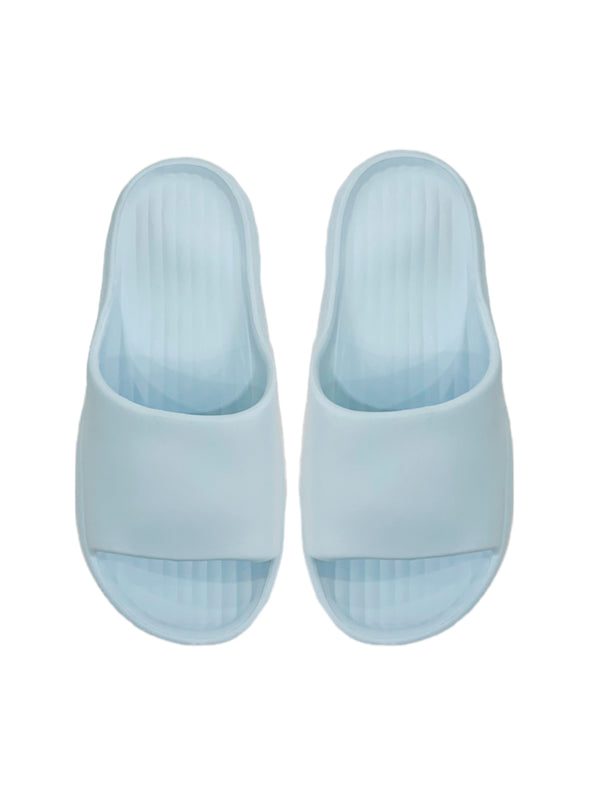 (Blue,39-40) Puff Series Women's Bathroom Slippers