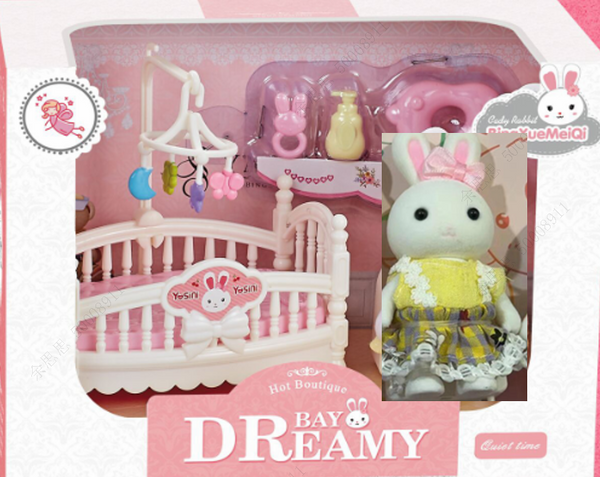 Role Play Series Bunny Baby Crib Set