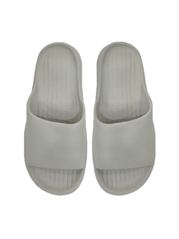 (Gray,43-44) Puff Series Men's Bathroom Slippers