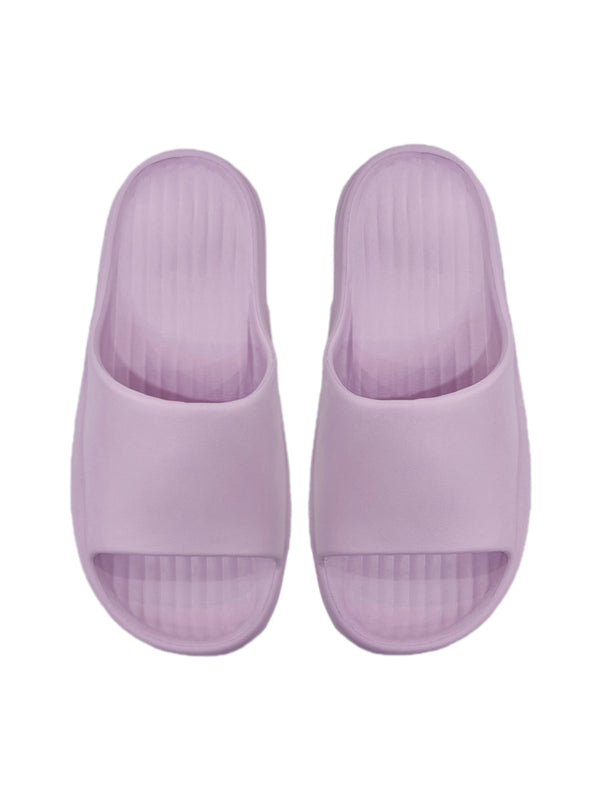 (Purple,37-38) Puff Series Women's Bathroom Slippers