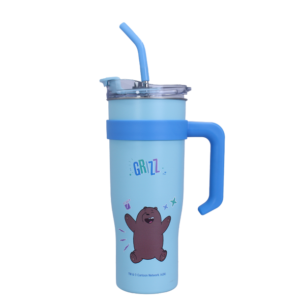 We Bare Bears Seaside Music Festival Single Wall Steel Tumbler with Handle (1.6L)(Grizz)