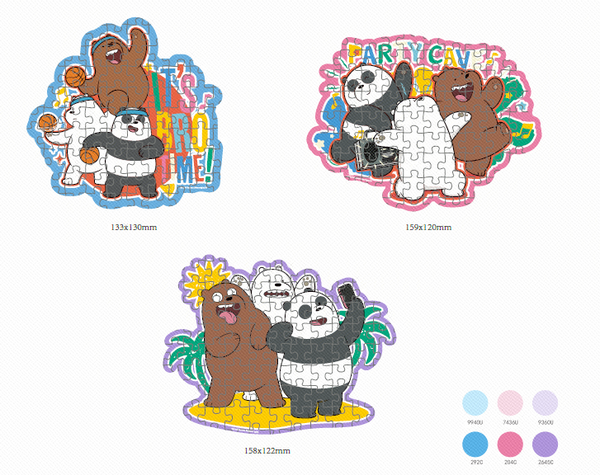 We Bare Bears Seaside Music Festival Collection Figure Soft Magnet Puzzle (3 Assorted Models) (PDQ)