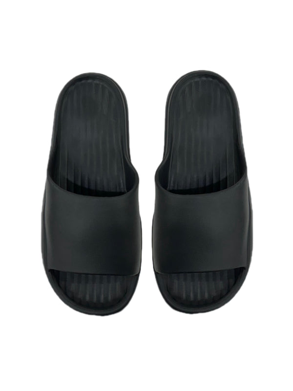 (Black,41-42) Puff Series Men's Bathroom Slippers