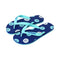 (Blue Smiley Face,43-44) Love and Peace Series Men's Flip Flops
