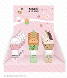 Milk Tea Series Glue Stick (3 Assorted Designs)