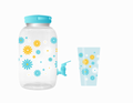 Sunrise Sunflowers Plastic Cool Water Bottle for Picnic, 3.8L (5 pcs)(Blue)