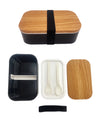 Wood Grain Design Bento Box(Black 900mL)