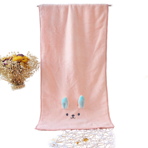 Coral Fleece Absorbent Cute Animal Towel (Rabbit)