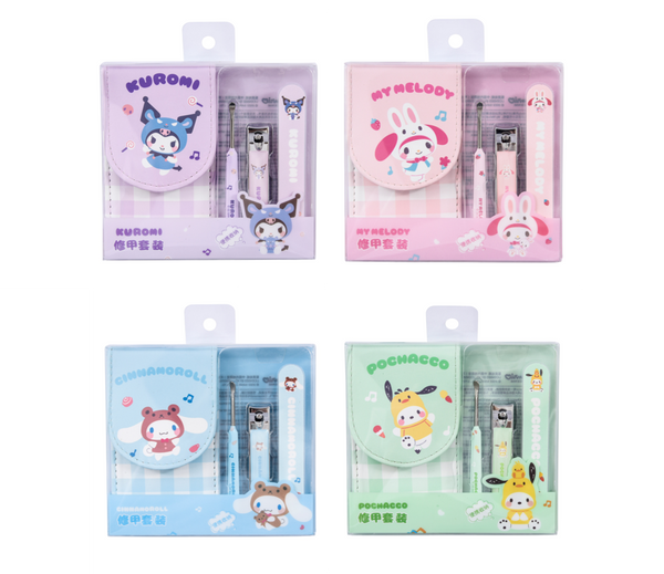 Sanrio characters Checked Manicure Kit（3pcs +Storage Bag)