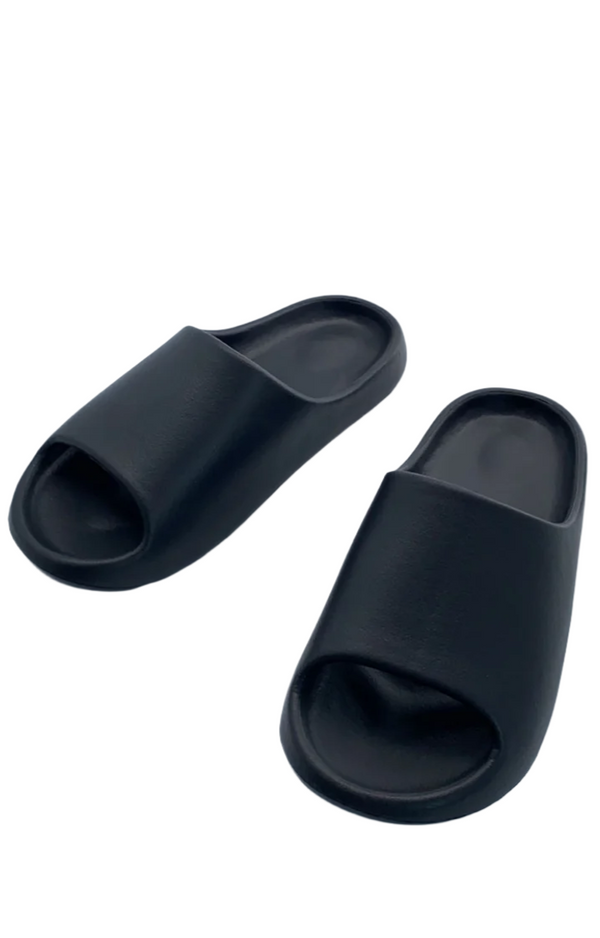 (Black,39-40) Classic Coconut Cushioned Thick Slipper