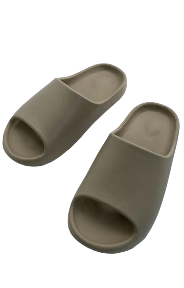 (Light Brown,37-38) Classic Coconut Cushioned Thick Slipper