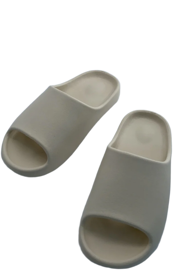 (Off-white,39-40) Classic Coconut Cushioned Thick Slipper