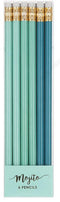 Mint Green Series Round Pencil Set (6 Pack)