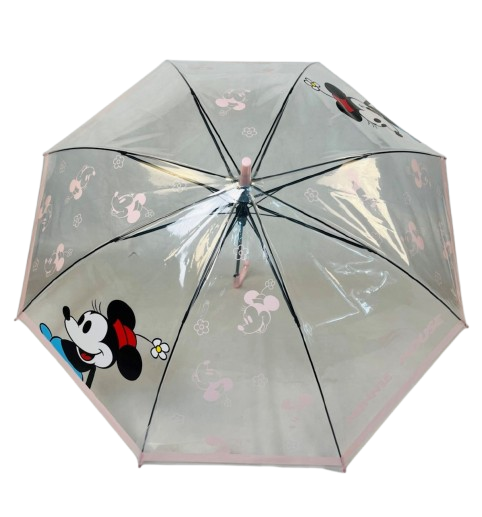Disney Mickey Mouse Collection Transparent Long-handled Umbrella(Minnie)