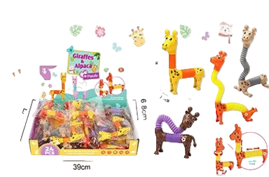 Stress-Relief Transforming & Stretching Giraffe Toy (4 Assorted Models)