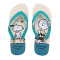(Beige,41-42) Snoopy Summer Travel Collection Men's Flip-Flops