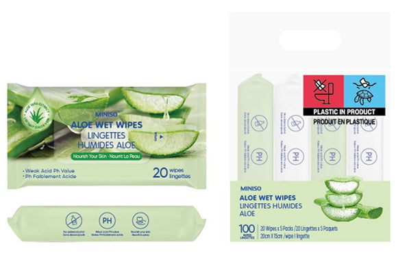 Aloe Wet Wipes (20 Wipes × 4 Packs)