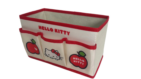 Hello Kitty Apple Collection Fabric Storage Box with 3 Pockets