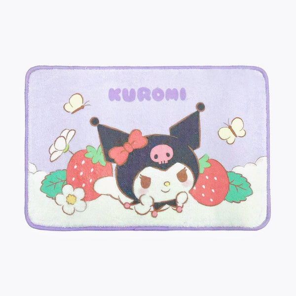 Sanrio characters Strawberry Series Imitation Cashmere Floor Mat(Kuromi)
