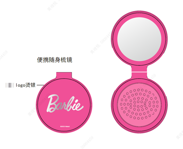 Barbie Collection Foldable Mirror & Brush