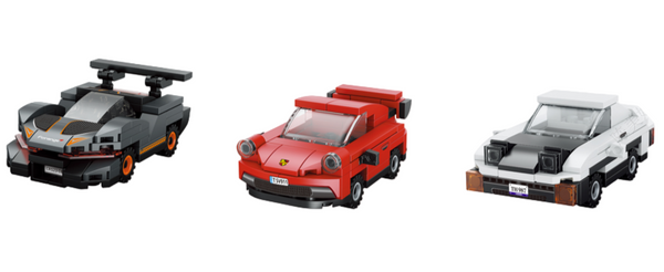 Car Model Series Pull-Back Building Blocks Sports Car (3 Assorted Models) (PDQ)