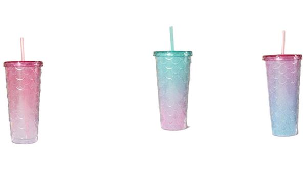 Sweet Funk Fish Scale Design Plastic Tumbler (700mL)