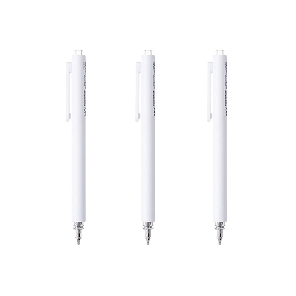 Pack Of 3 | Simple Retractable Gel Pen/ White
