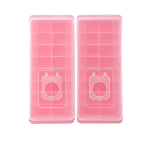 16-Compartment Ice Cube Tray 2 Pack (Pink)