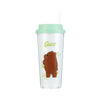We Bare Bears Double-layer Straw Bottle 550ml (Grizzly)