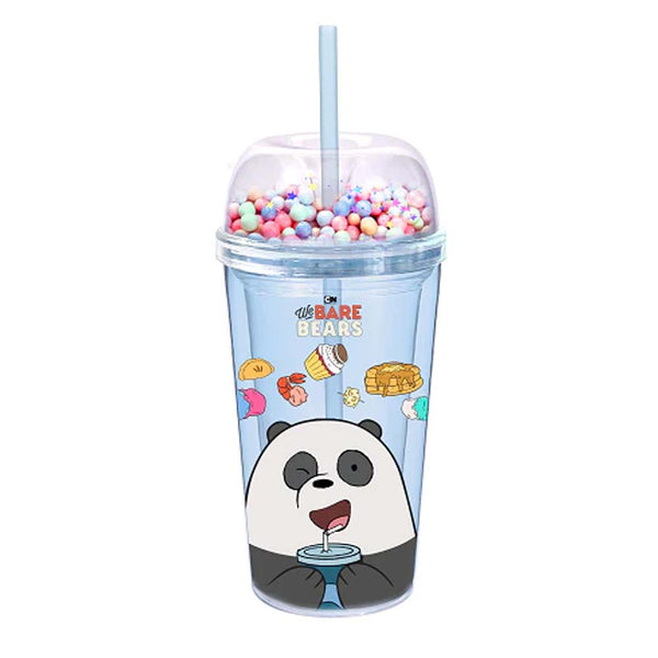 We Bare Bears Collection Water Bottle with Straw (420mL)(Panda)