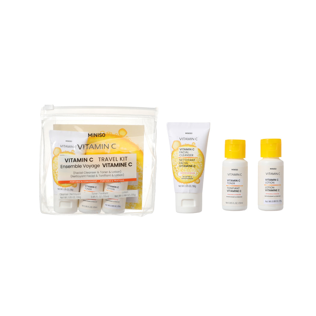 Vitamin C Travel Kit (Facial Cleanser & Toner & Lotion) Miniso Pakistan