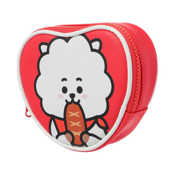 BT21 Collection Contrast Color Heart Shape Coin Purse(Red,RJ)