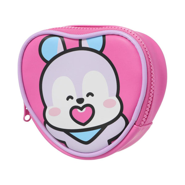 BT21 Collection Contrast Color Heart Shape Coin Purse(Purple,MANG)