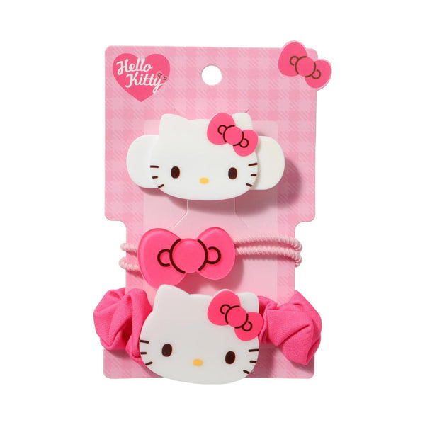 Sanrio characters Pink Hair Accessories Kit  (3 pcs)(Hello Kitty)