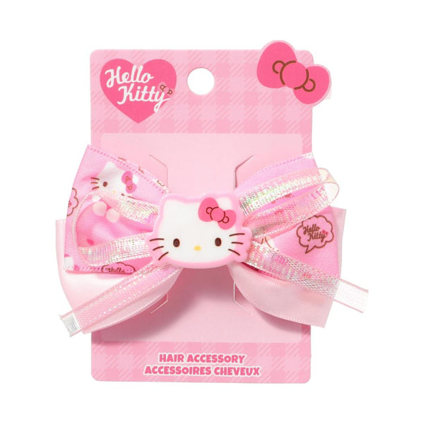 Sanrio characters Pink Collection Printed Bow Hair Clip (Hello Kitty)