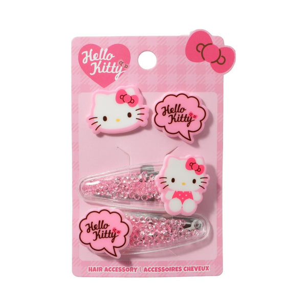 Sanrio characters Pink Collection Hair Accessories Kit (4 pcs)(Hello Kitty)