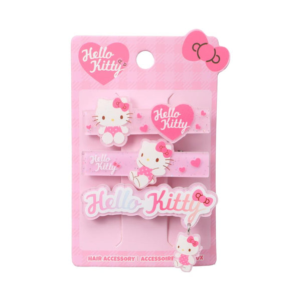 Sanrio characters Pink Hair Clips (3 pcs)(Hello Kitty)
