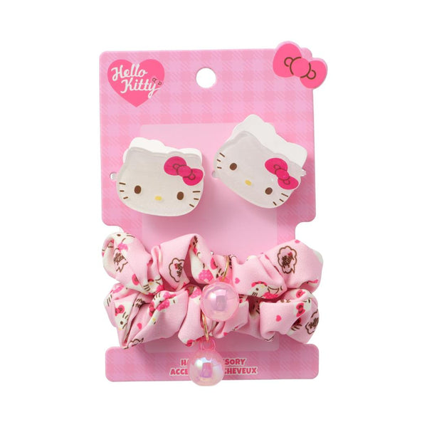Sanrio characters Pink Hair Accessories Kit  (4 pcs)(Hello Kitty)